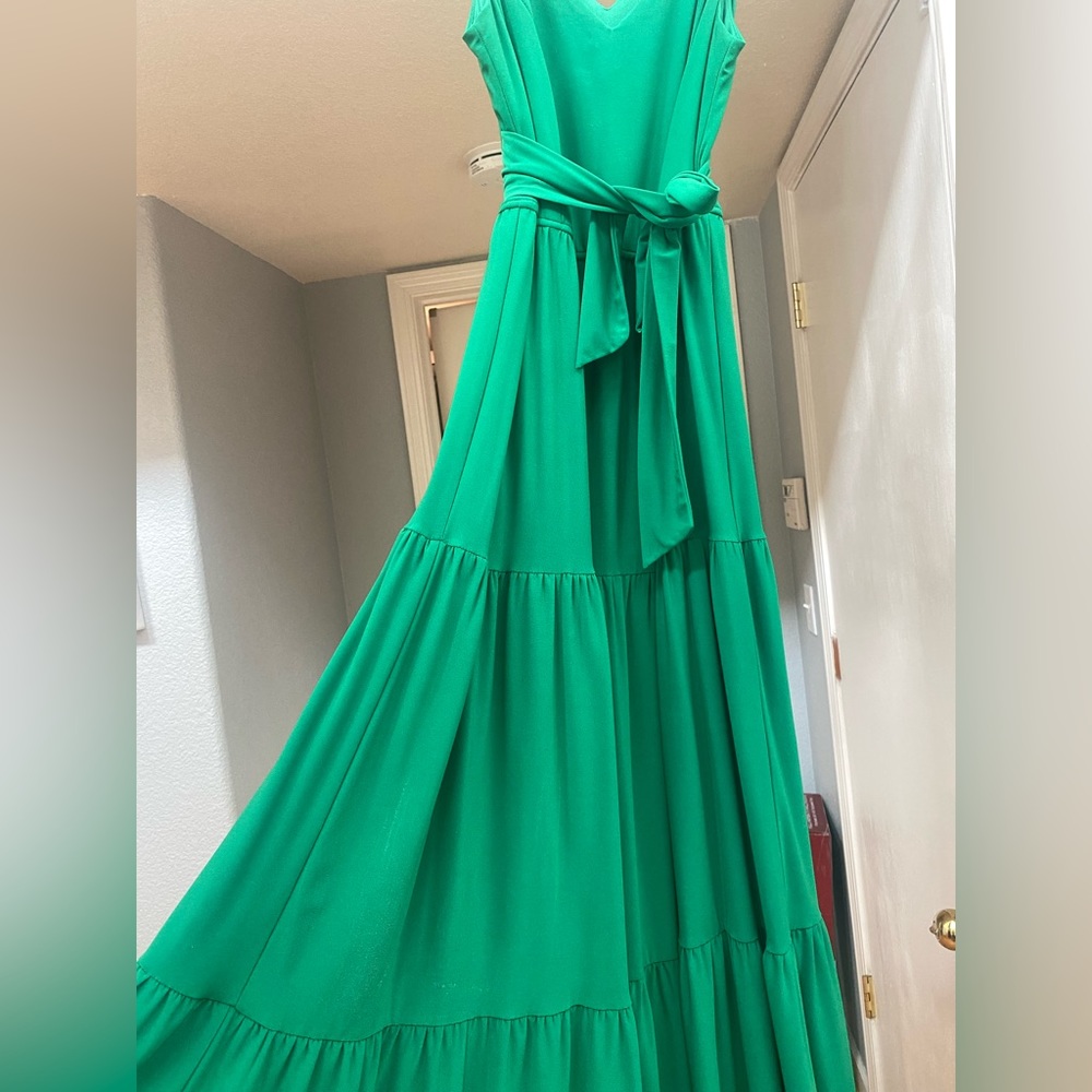 Lily Pulitzer maxi peasant style dress with waist tie